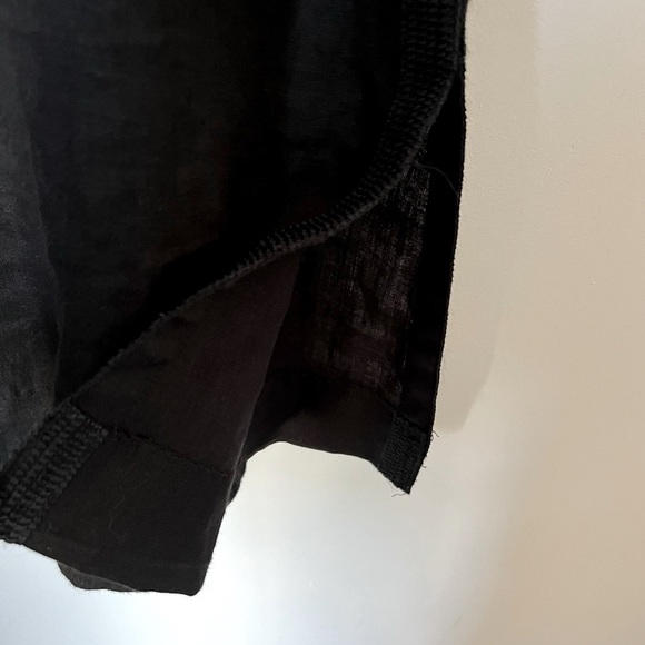 Soft Surroundings Desert Linen Tunic Top Black Embroidered Classic Playful Chic - Picture 11 of 15